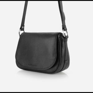Poppy Barley Refined Saddle bag in dark blue.